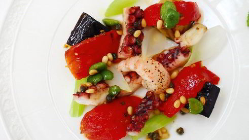 капоната с морепродуктами