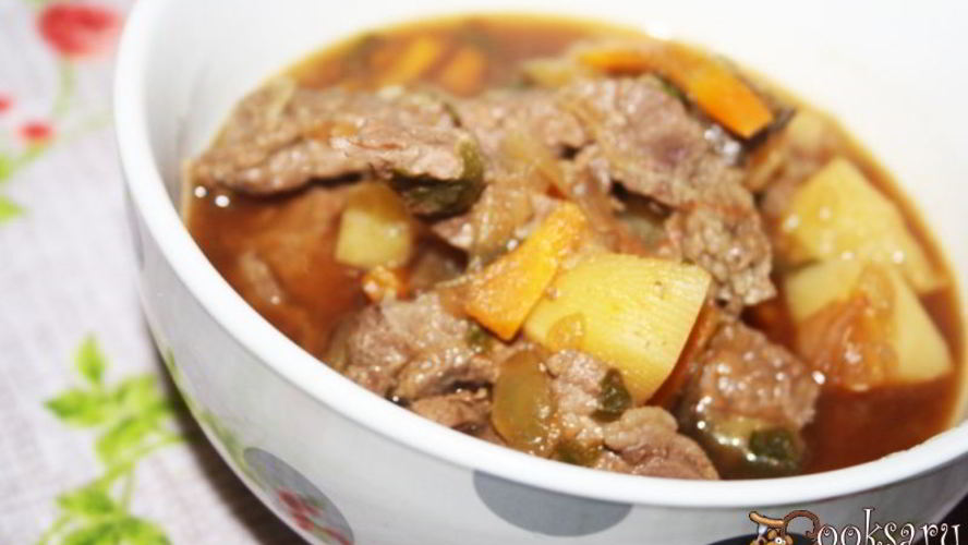 Рецепт летнее рагу с говядиной и печеными овощами с ароматом дымка