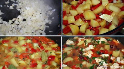 мексиканское овощное рагу с куриным филе