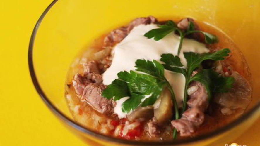 Рецепт мясное рагу с баклажанами, перцем и помидорами