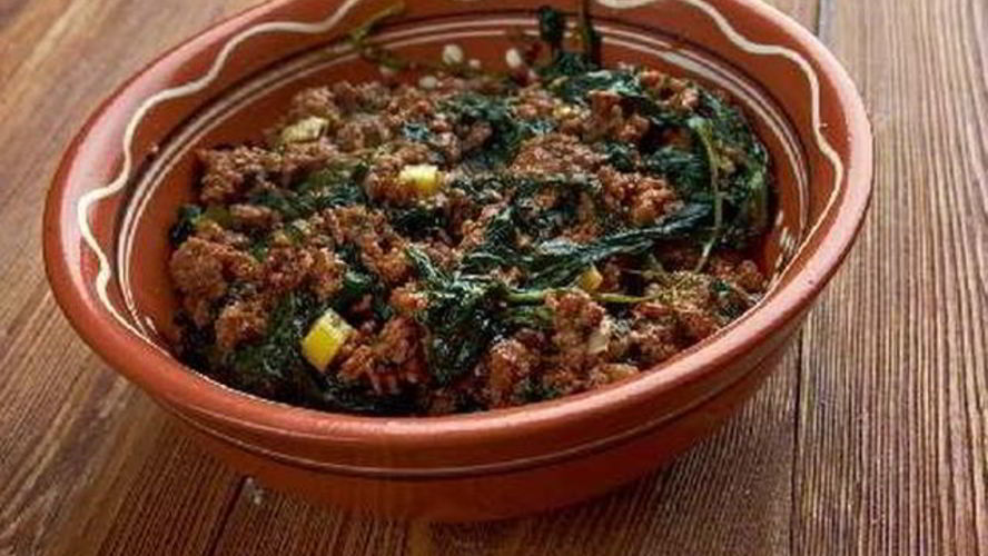 Рецепт мясное рагу со шпинатом