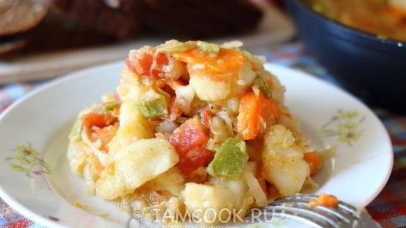 Рецепт Овощное рагу из кабачков, картошки и капусты