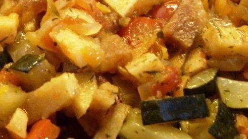овощное рагу с айвой
