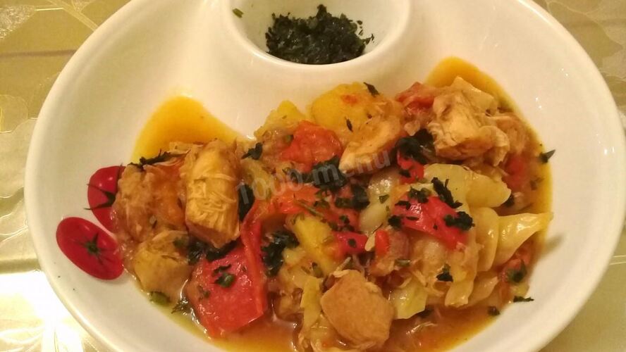 Рецепт овощное рагу с курицей