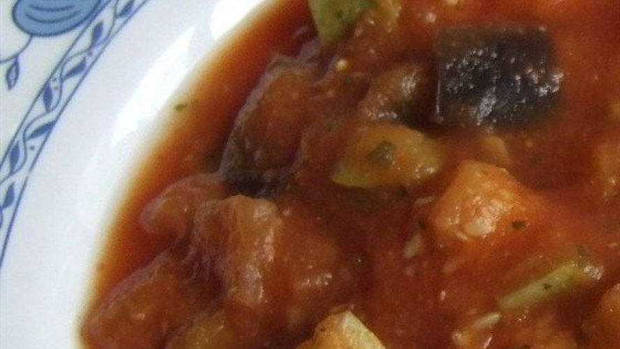 Рецепт рагу диетическое с баклажанами и луком