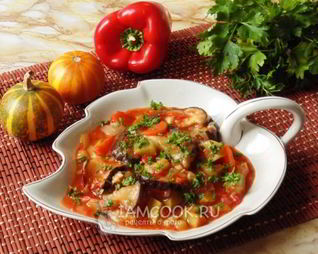 Рагу из баклажанов и кабачков