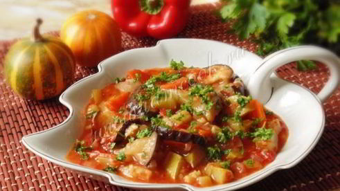 рагу из баклажанов и кабачков