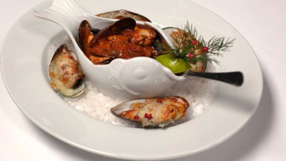 Рецепт Рагу из мидий с пряными томатами и мидии, запеченные под сыром моцарелла