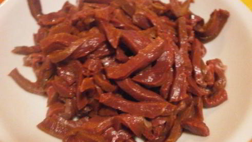 рагу из сердца с вялеными помидорами