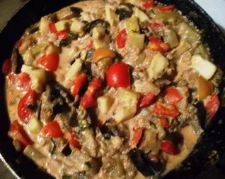 Рагу овощное Баклажаны в сметане