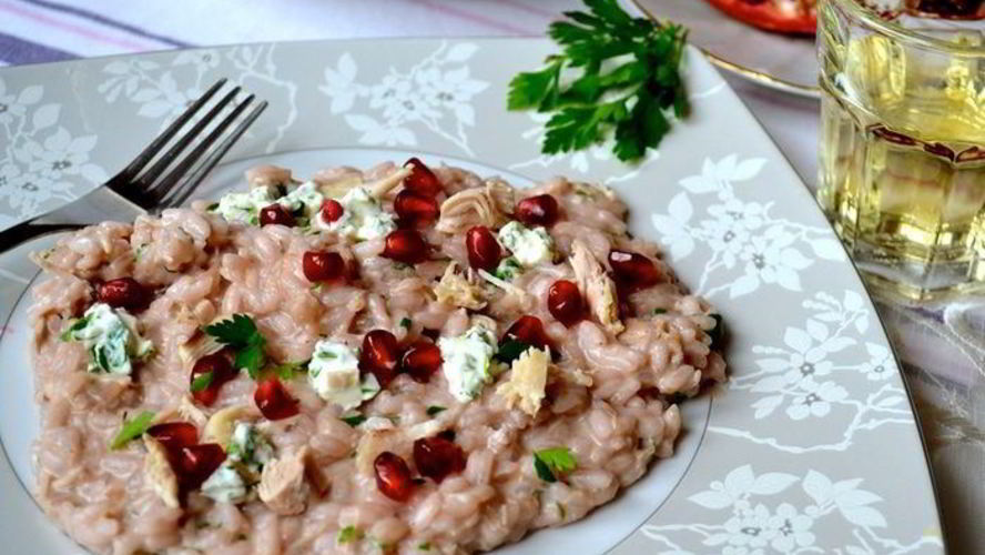 Рецепт гранатовое ризотто