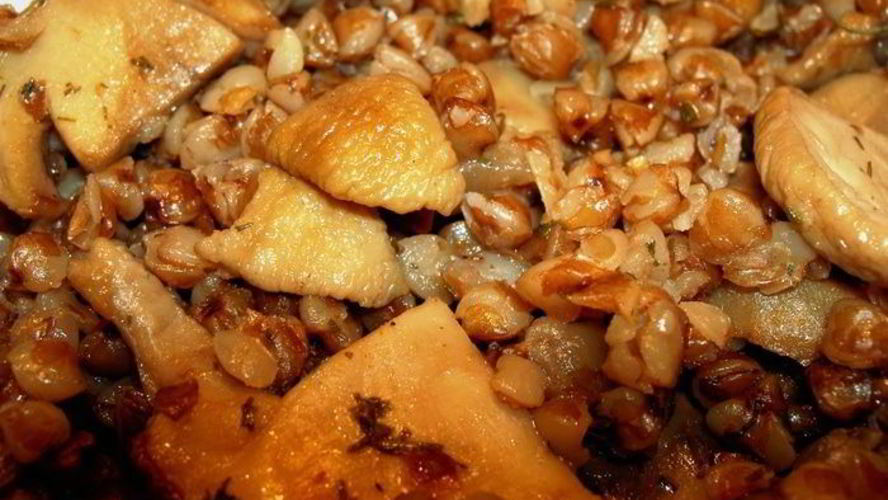 Рецепт гречневое ризотто с белыми грибами