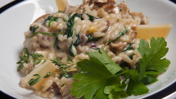 Рецепт Грибное ризотто со шпинатом