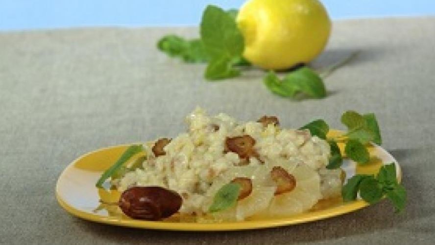 Рецепт лимонного ризотто с финиками