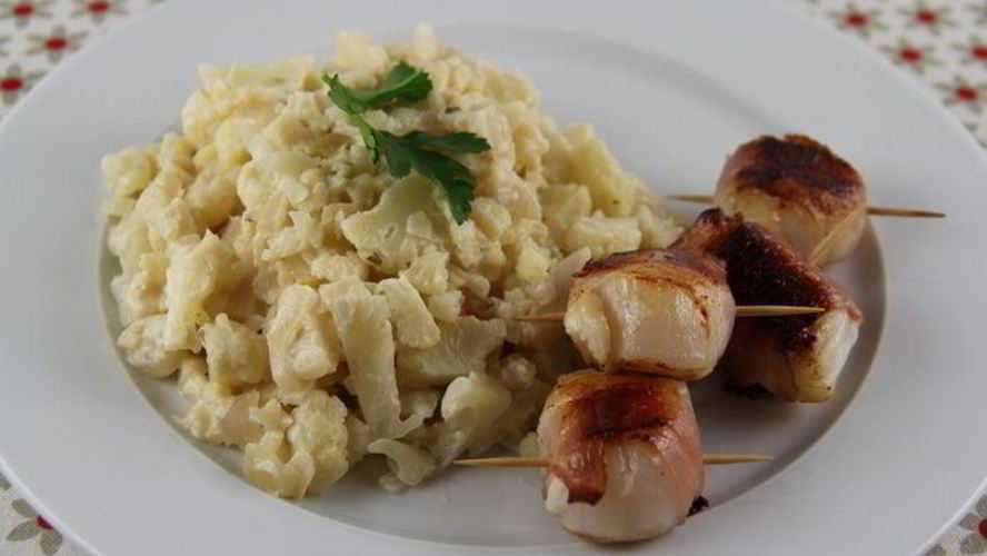 Рецепт морские гребешки в беконе