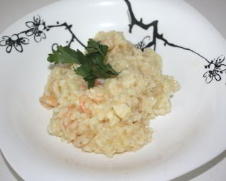 Нежное ризотто с креветками