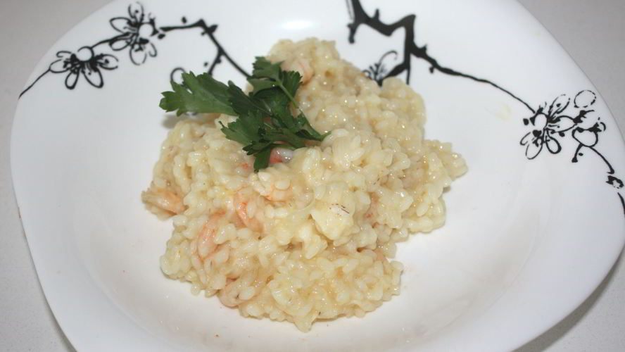 Рецепт нежное ризотто с креветками
