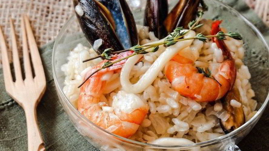 Рецепт ризоттo porto venere с морепродуктами