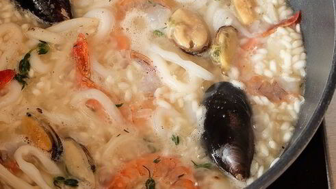 ризоттo porto venere с морепродуктами