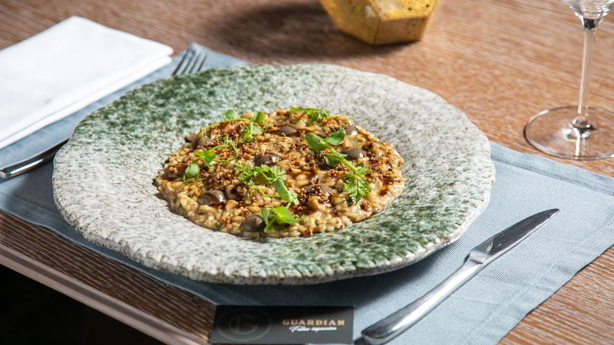 Рецепт ризотто с белыми грибами и трюфельной пастой