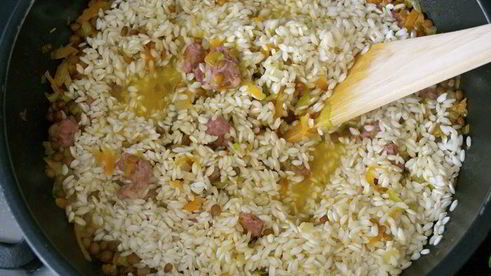 ризотто с чечевицей