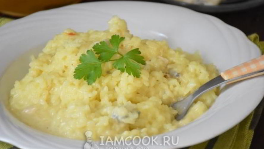 Рецепт ризотто с горгонзолоя и шафранома