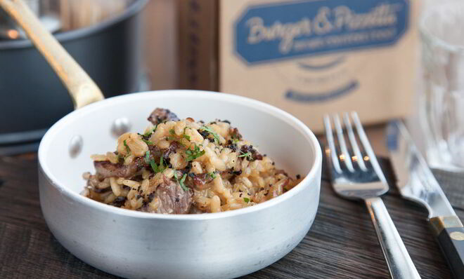 Ризотто с говядиной и вешенками