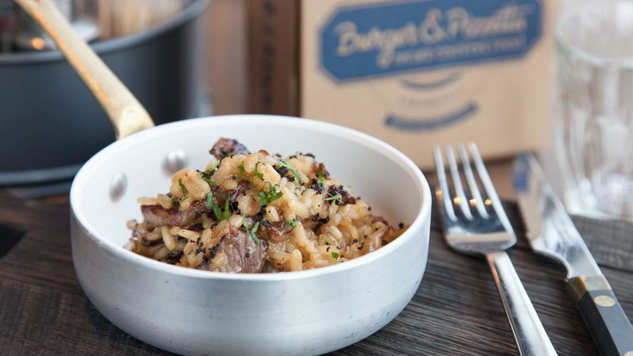 Рецепт ризотто с говядиного и вешенками