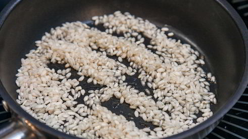 ризотто с говядиной и вешенками