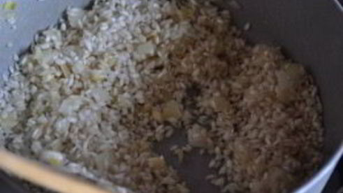 ризотто с грибами и курицей