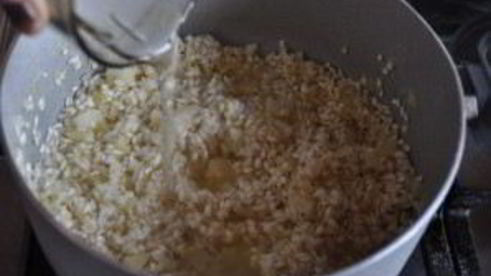 ризотто с грибами и курицей