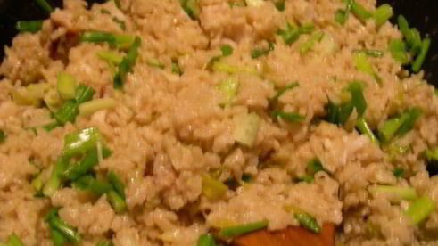 ризотто с копченой рыбой