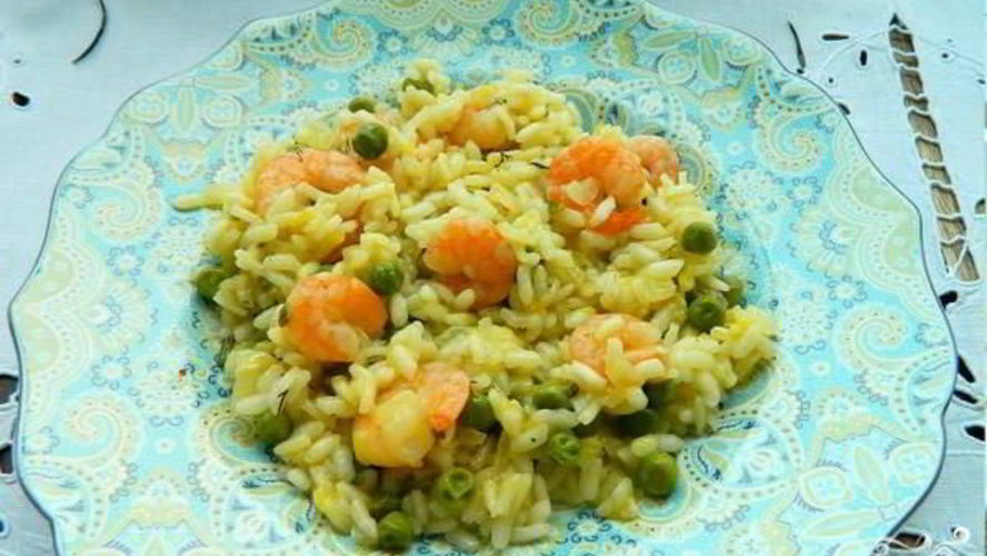 Рецепт ризотто с креветками и сливками