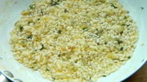 ризотто с креветками и сливками