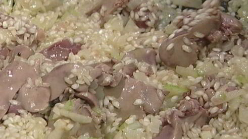 ризотто с куриной печенкой