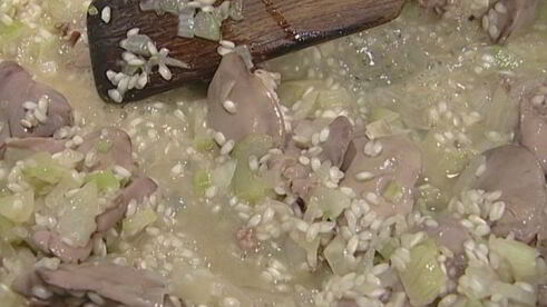 ризотто с куриной печенкой