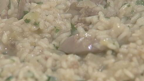 ризотто с куриной печенкой