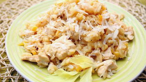 Рецепт Ризотто с курицей, перцем и кукурузой