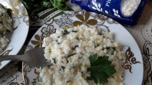 ризотто с петрушкой и фетой