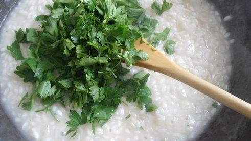 ризотто с петрушкой и фетой