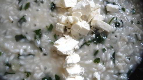 ризотто с петрушкой и фетой