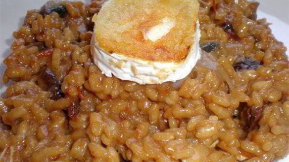 Рецепт Ризотто с помидорами, козьим сыром и грибами