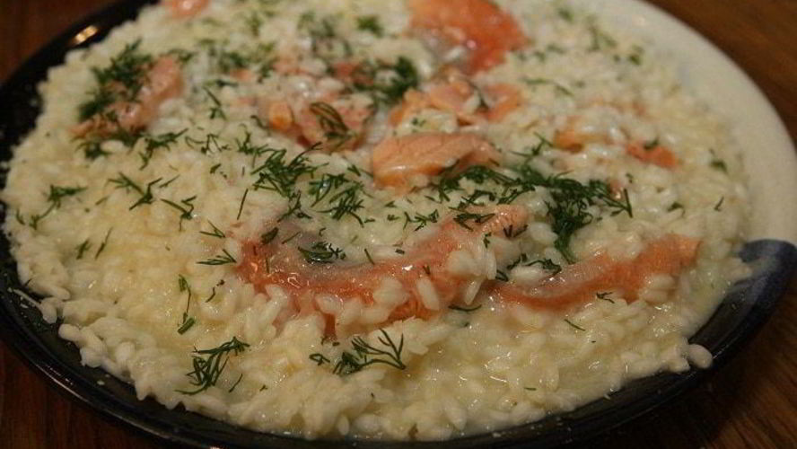 Рецепт ризотто с семгой
