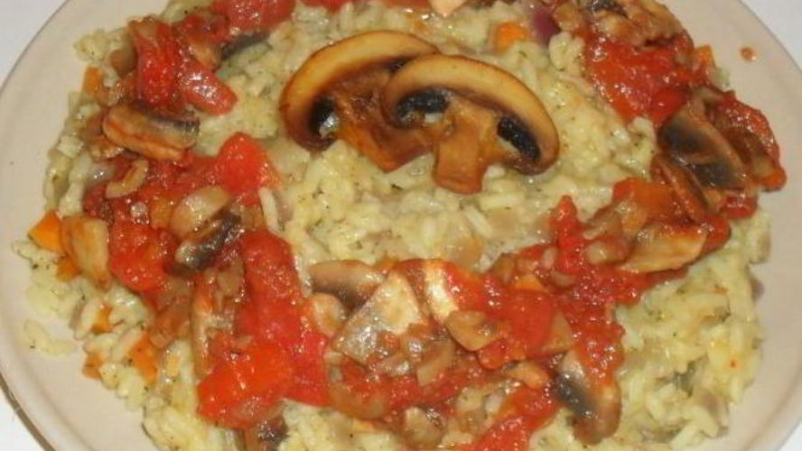 Рецепт ризотто с шампиньонами и сыром
