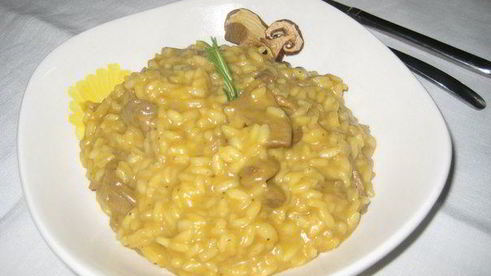 ризотто с тыквой и белыми грибами