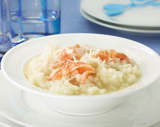 Ризотто со спаржей и лососем