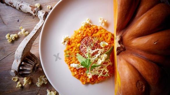 Рецепт Тыквенное ризотто с котлетами из морепродуктов