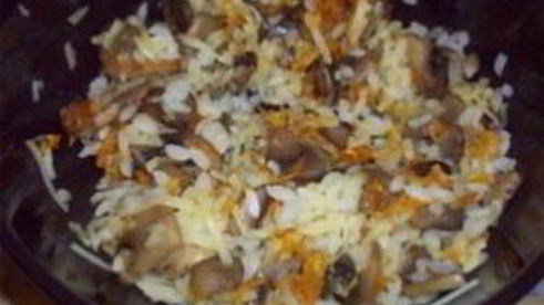 кальмары, фаршированные рисом и грибами