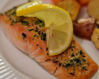 Кета, запеченная в духовке