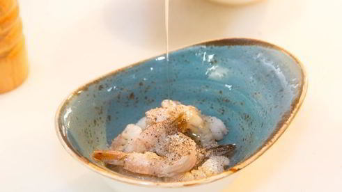 креветки на открытом огне